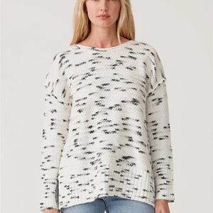 White and Black Patterned Sweater